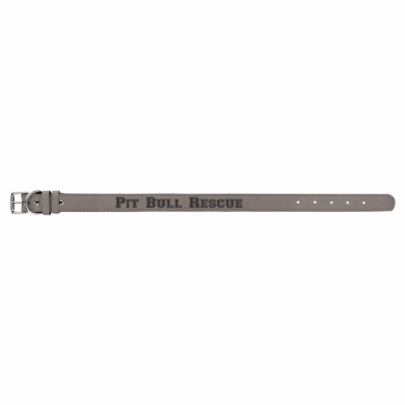 23" x 1" Gray Leatherette Dog Collar