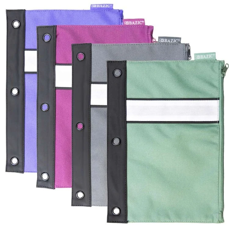3-Ring Pencil Pouches - 4 Assorted Colors 1