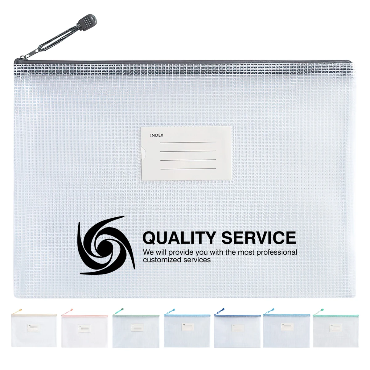 A4 Grid PVC Zipper File Bags W/ Lable 1