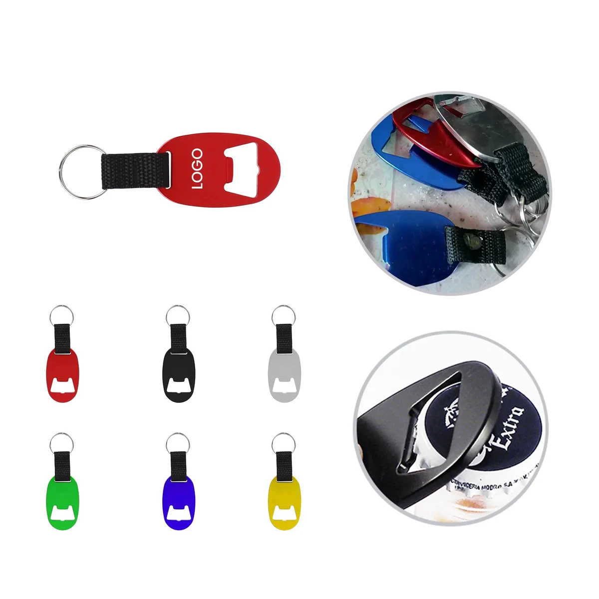 Oval Aluminum Bottle Opener Keychain 1
