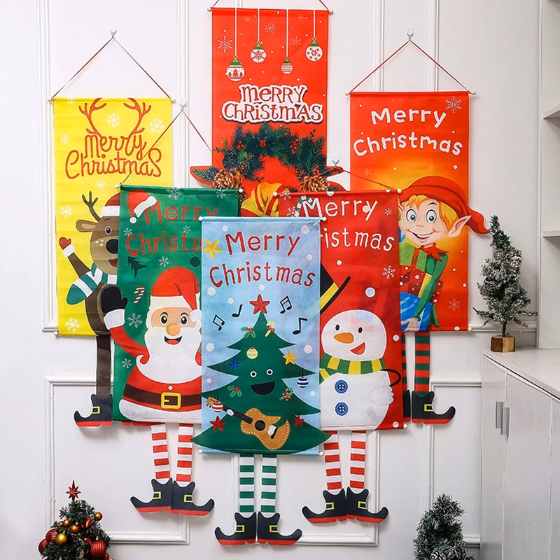 Christmas Door Banner Hanging Flags