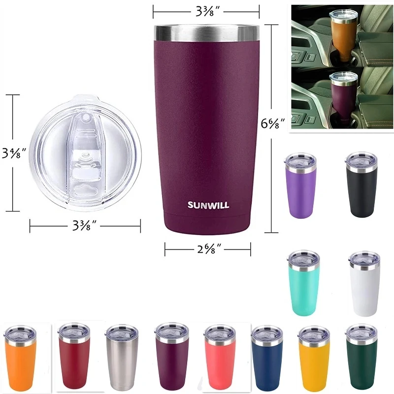 20 Oz Insulated Stainless Steel Tumbler with Lid 1