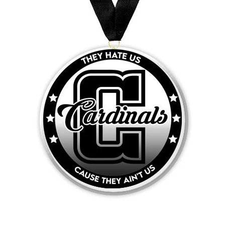 Acrylic Circle Medallions: Cardinals 3" Size, .25" 1