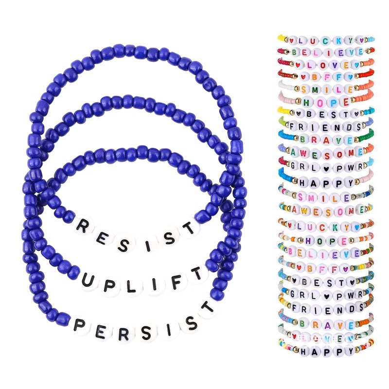 Fullcolor Custom Colorful Stretch Letter Beaded Friendship Bracelets
