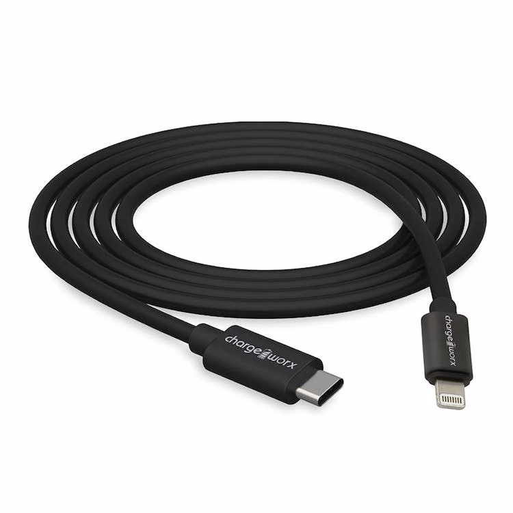6' Lightning to USB-C Power Delivery Cables - Black