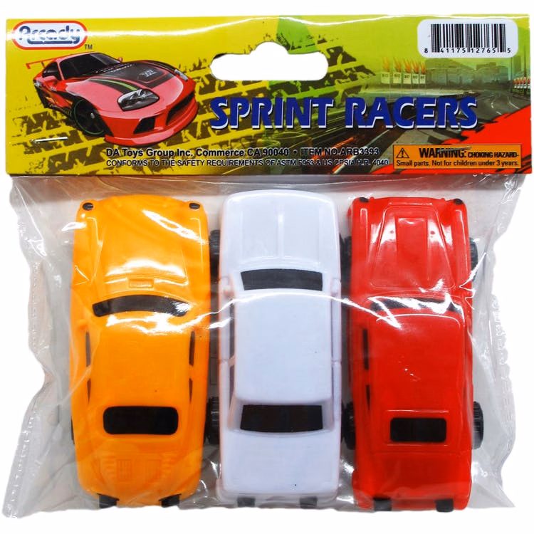 Free Wheel Action Car - Assorted Colors 3 Pieces