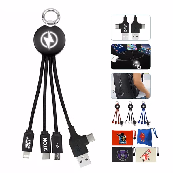 Custom Compact 5in1 Pocket Charging Cable With Keychain — Promotional Tech Accessory