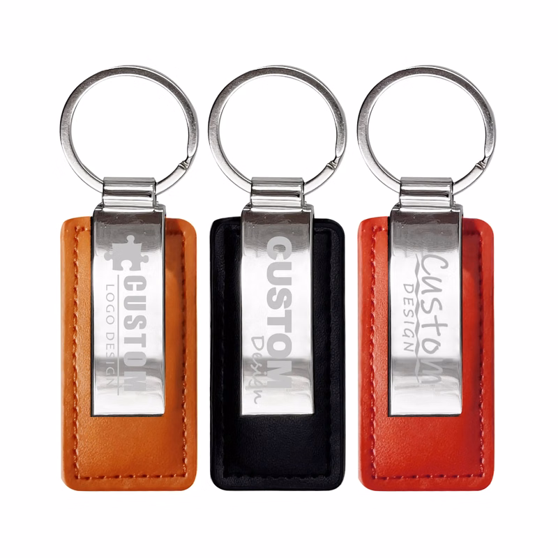 Metal PU Keychain