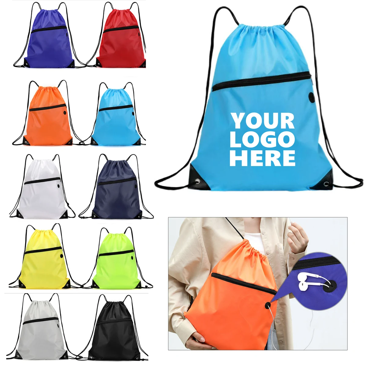 Drawstring Backpack Made of Polyester 1