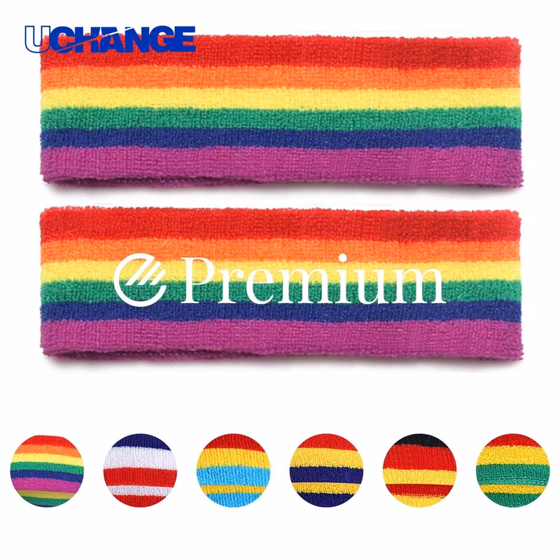 Rainbow Cotton Sports Towel Headband