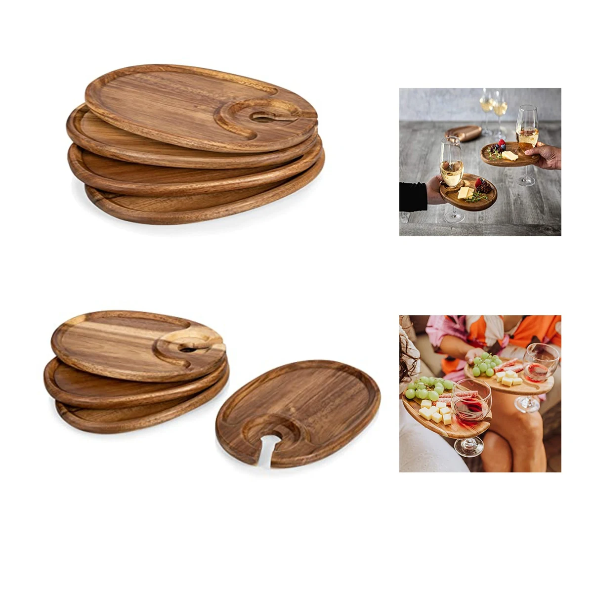 Cheese Board with Wine and Glass Holders 1