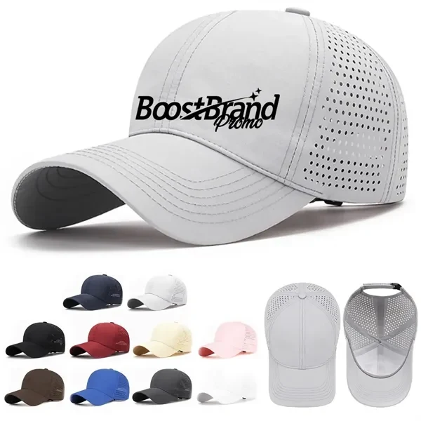 Custom Lightweight Breathable Sports Cap with Adjustable Strap — Sun Protection Gear 1