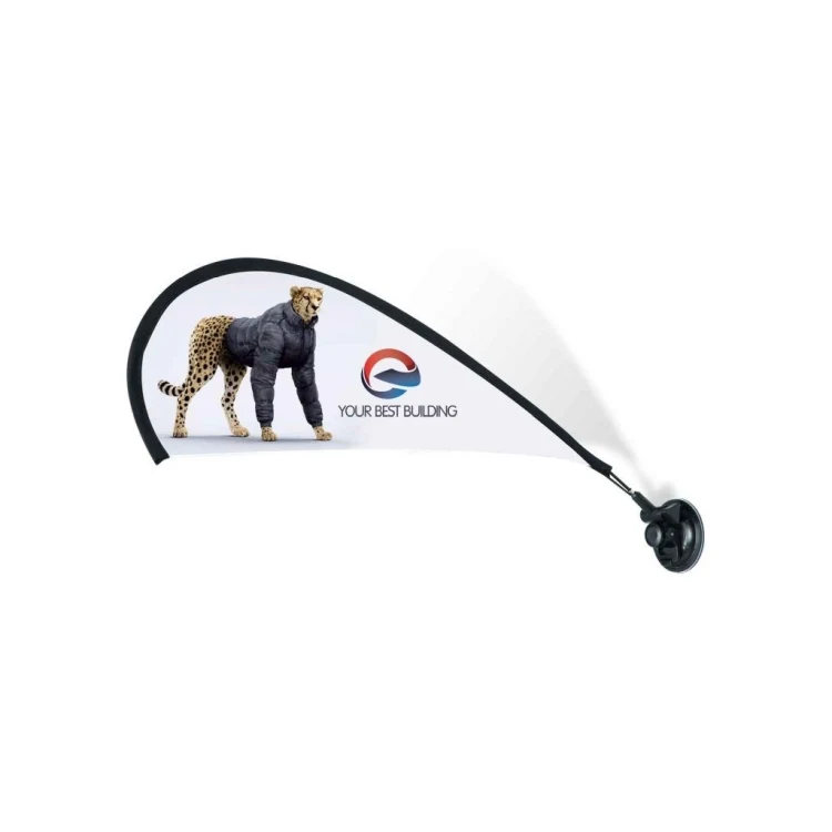 12"x24" Teardrop Mini Flag-Suction Cup-2 Side Imprint 1