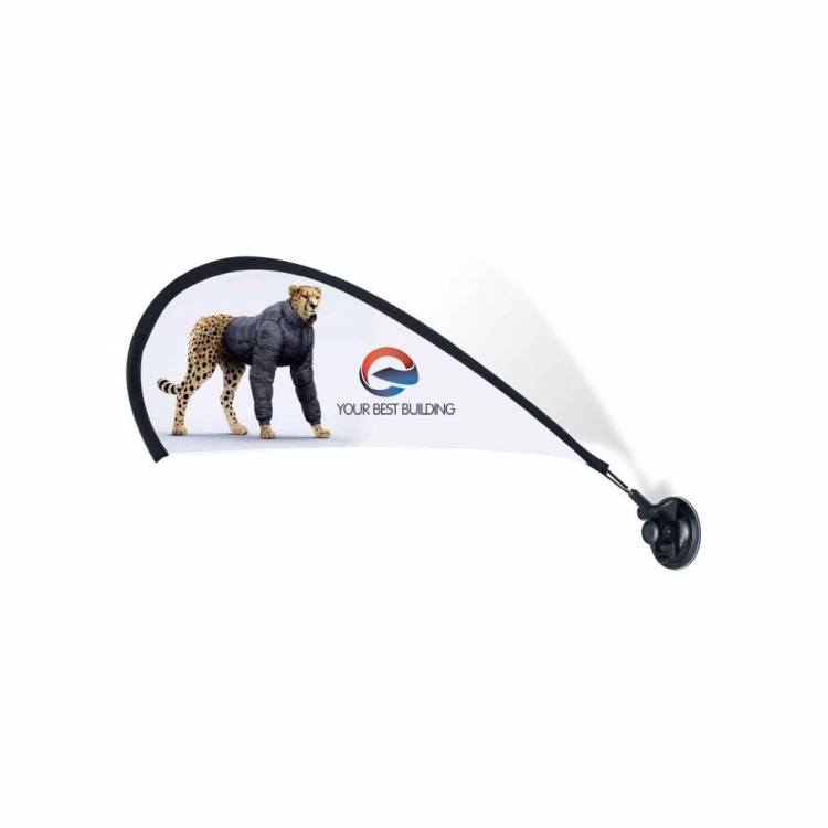 12"x24" Teardrop Mini Flag-Suction Cup - 1 Side Imprint