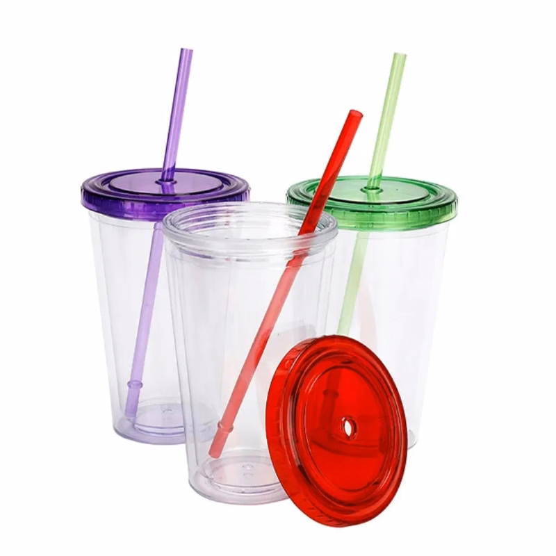 Double Wall Cup With Straw