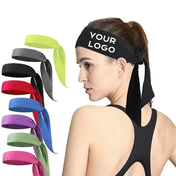 Personalized Embroidery Sport Head Tie Headband with Your Name/Tex 1