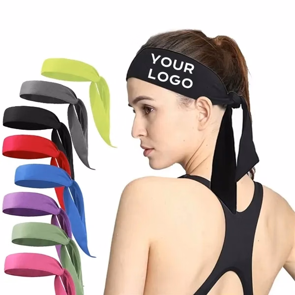 Personalized Embroidery Sport Head Tie Headband with Your Name/Tex