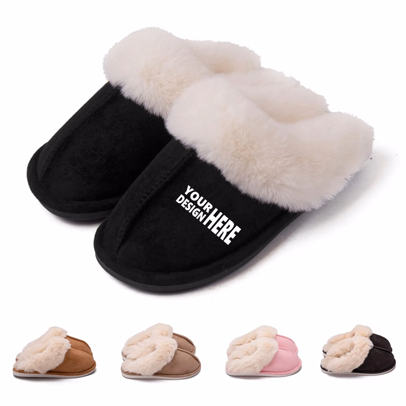 Custom Embroidered Plush Slippers - Multiple Sizes