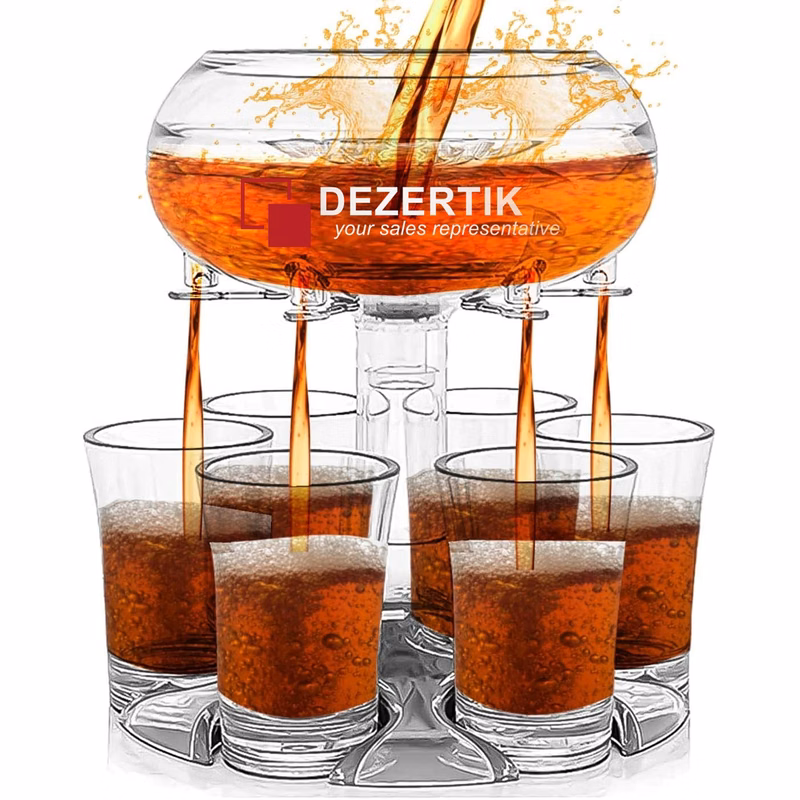 6 Shots Glass Dispenser And Holders