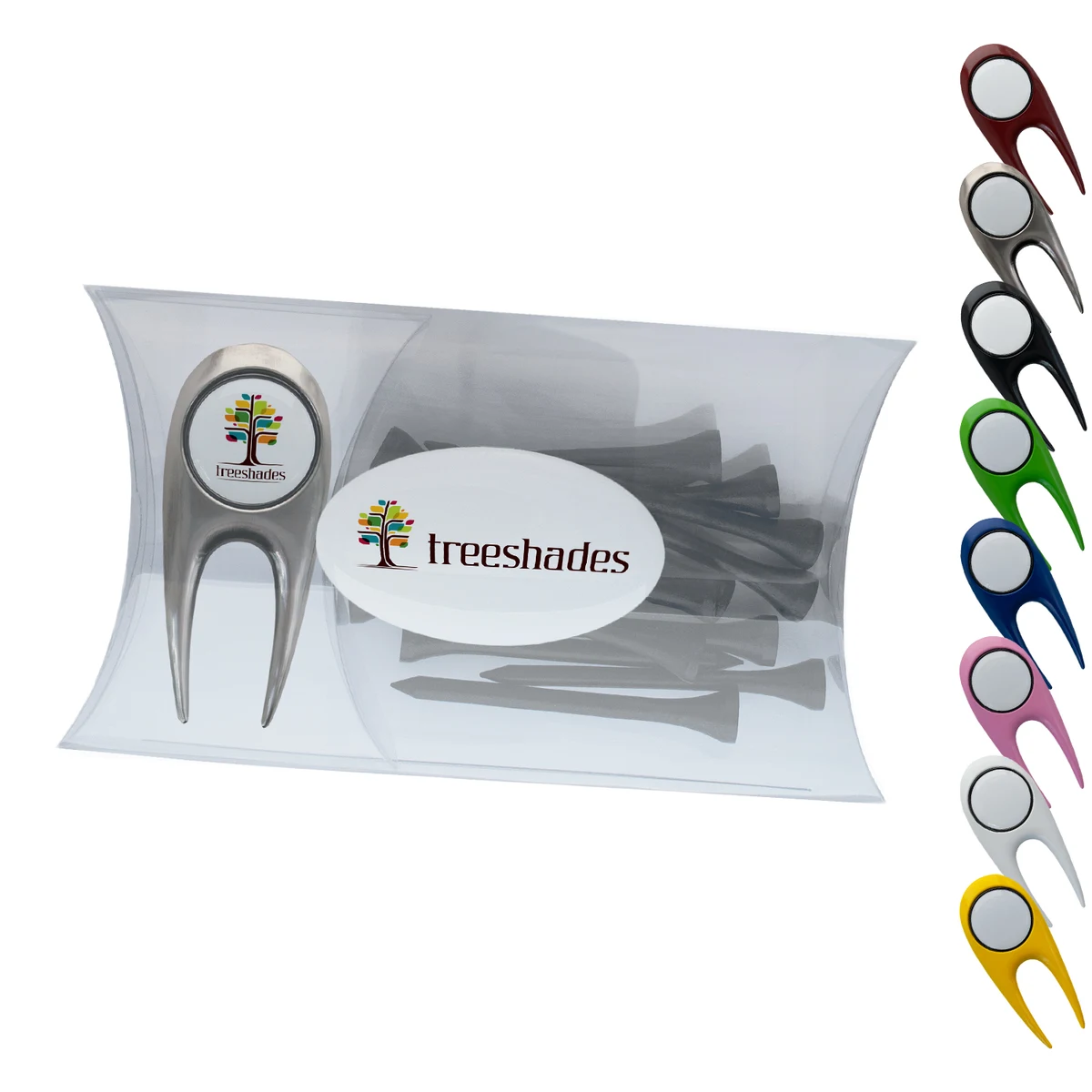 Clear Pillow Pack Golf Gift Set - Classic Divot Repair Tool & Tees 1