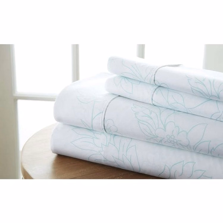 Premium Sheet Sets - Aqua Floral Cali King 4 Piece