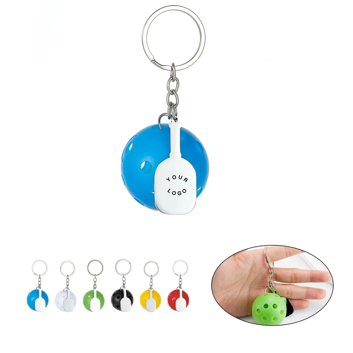 Stainless Steel Mini Pickleball Keychain Gift 1
