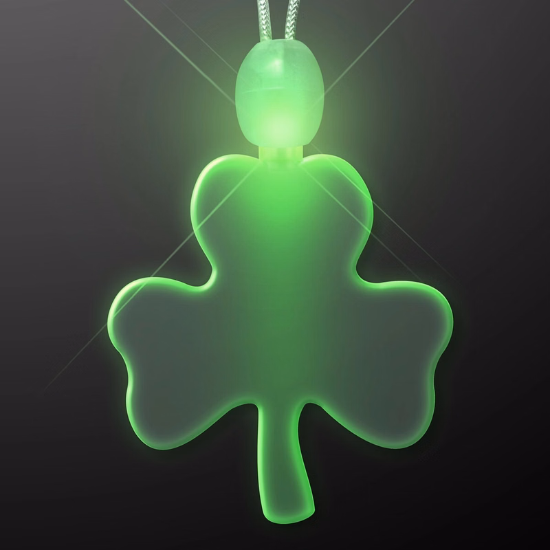 Light-up acrylic shamrock LED necklace