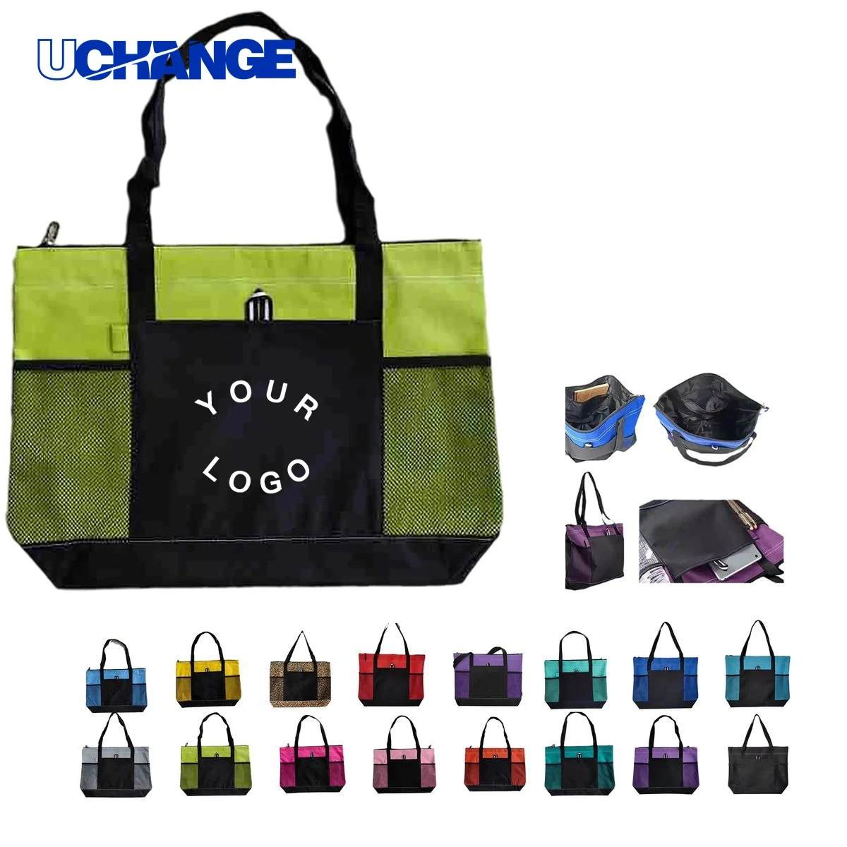 Work Tote Organizer with Pen Loop and Mesh Pocket, custom tote bag with logo imprint 1