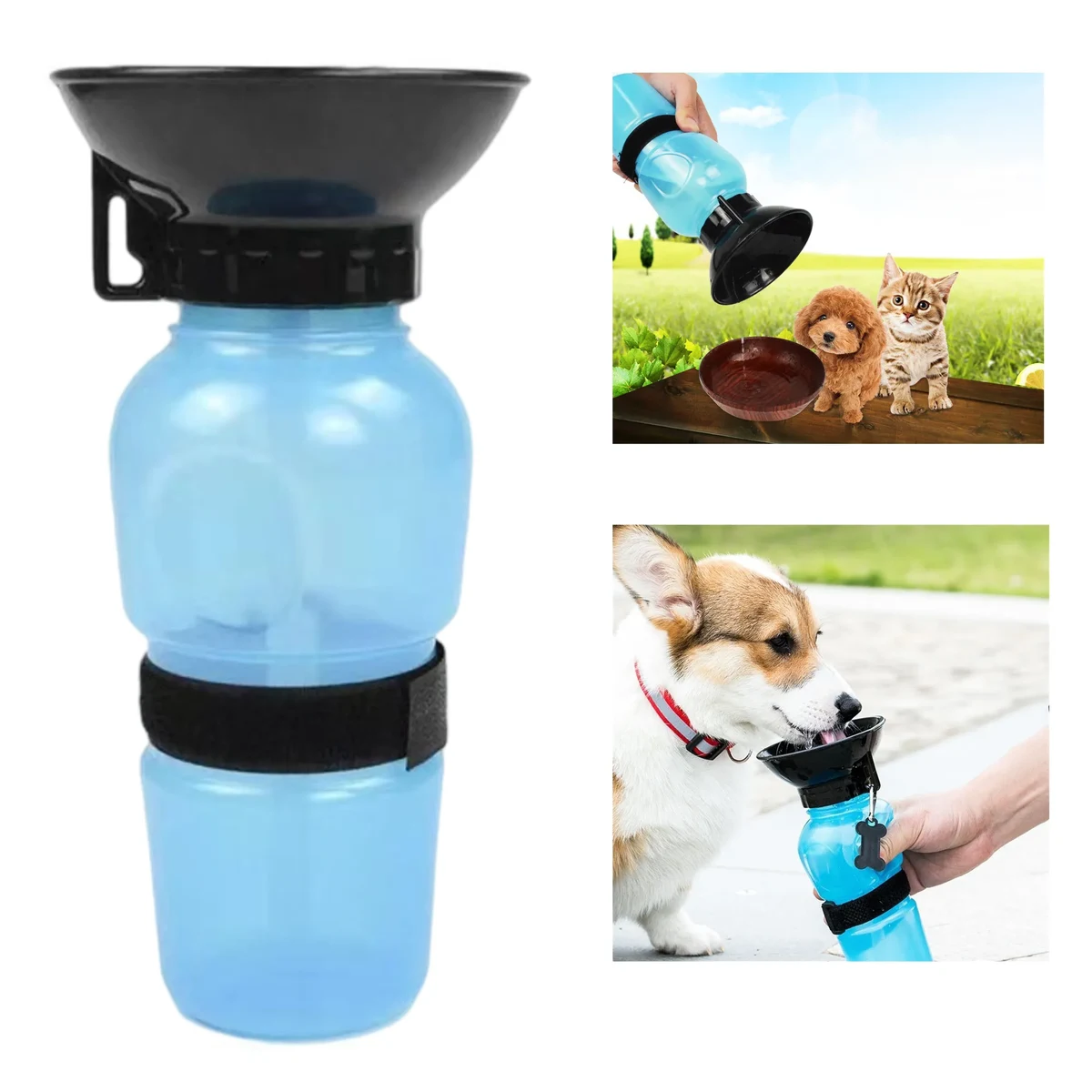 Portable Pet Water Bottle with Drinking Tray 1