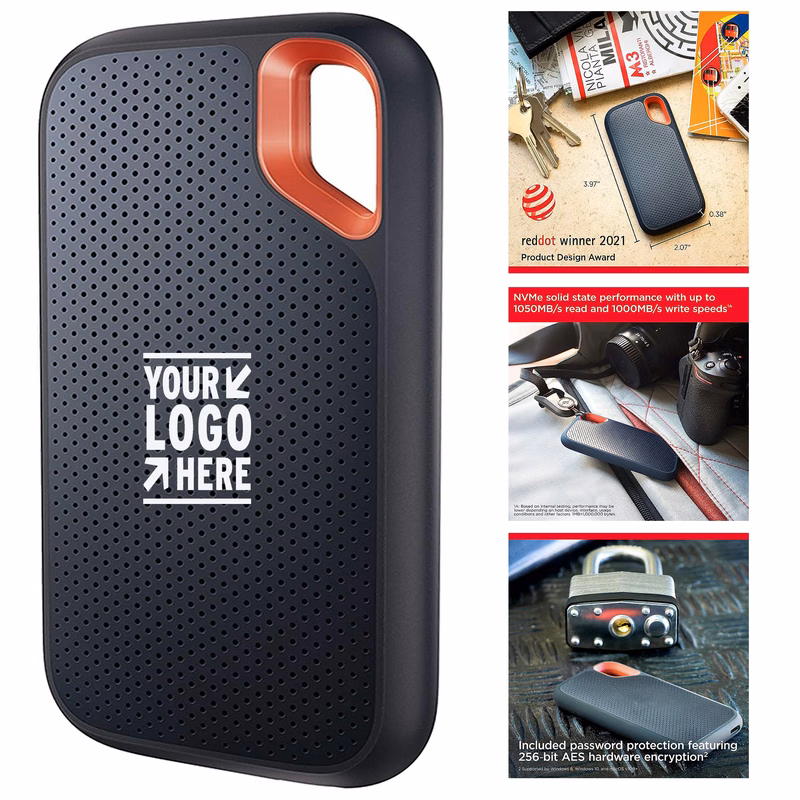 500GB Extreme Portable SSD Up To 1050MB/s - USB-C USB 3.2 Gen 2 External Solid State Drive   