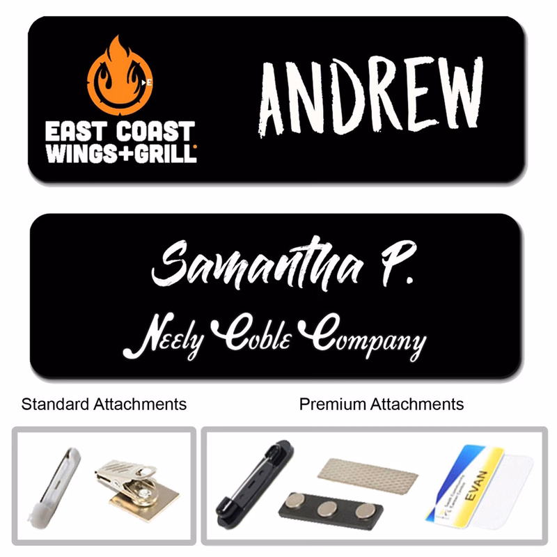 3"W x 1.25"H Reusable Chalkboard Badges