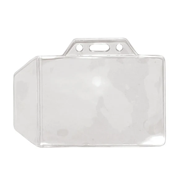 3.60" W x 2.60" H - Horizontal Clear Vinyl Badge Holder (Blank) 1