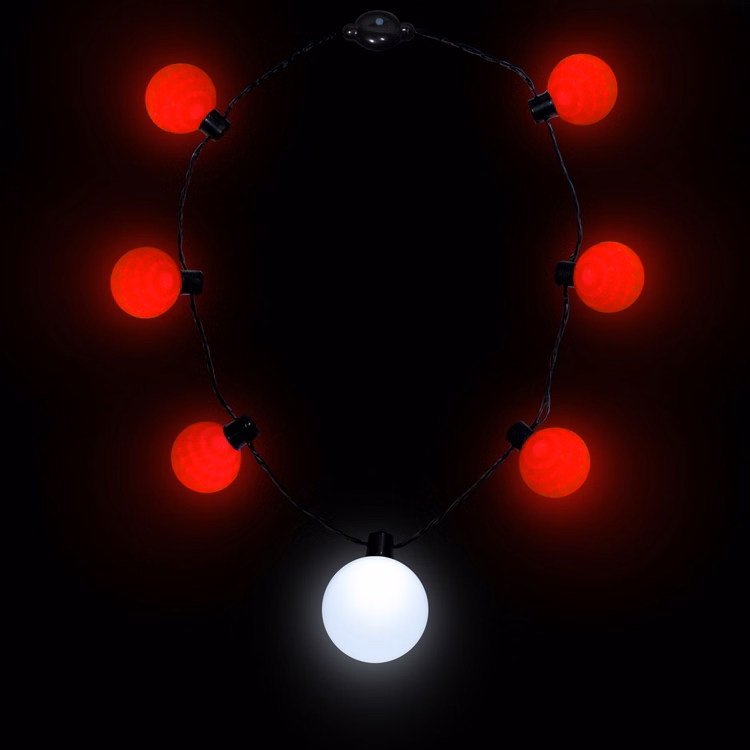 Red LED Medallion Ball Necklace