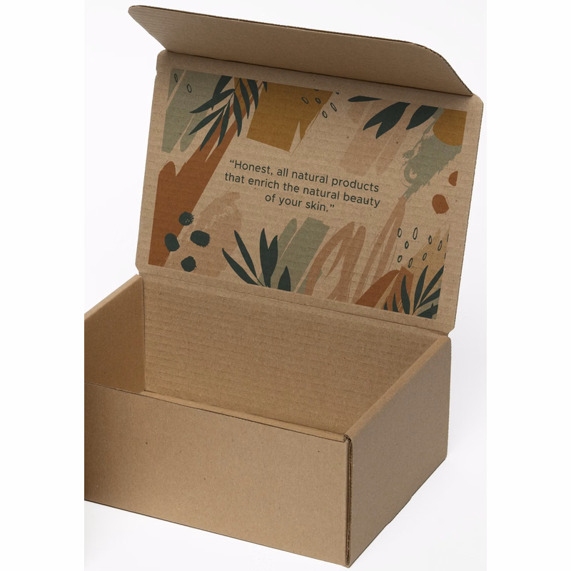 Full Color Natural Brown Display Mailer Box w/Inside Imprint 10" x 7" x 4"