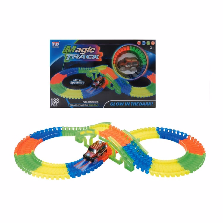 Glow Track Racing Set - Light-Up Car LED Light 128 Pieces