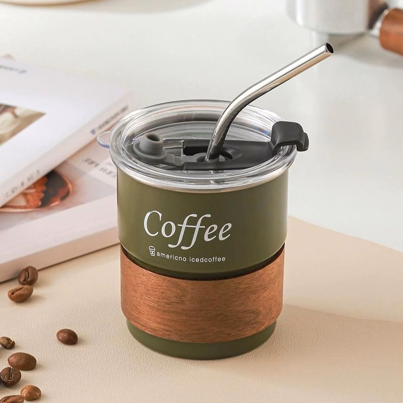 10oz Stay Hot Insulated Mug with Lid, Straw, Coffee Cup Tea and Drinks, Stainless Steel Tumbler BPA