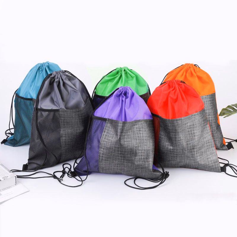 Etched Pocket Drawstring Backpack