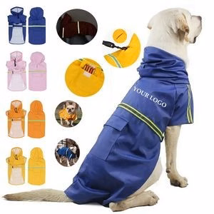 Reflective Large Dog Clothes Yellow Pet Dog Raincoat