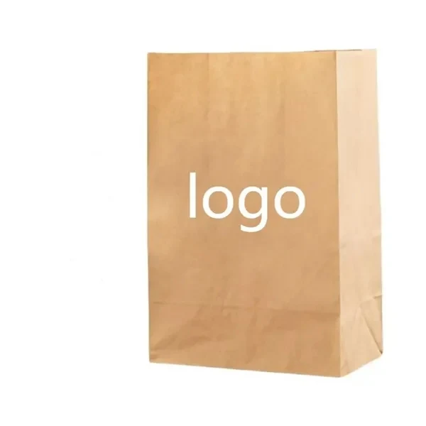 Custom Recyclable Paper Food Bag — Kraft Grocery Bag for Food Delivery & Storage 1