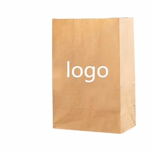 Custom Recyclable Paper Food Bag — Kraft Grocery Bag for Food Delivery & Storage