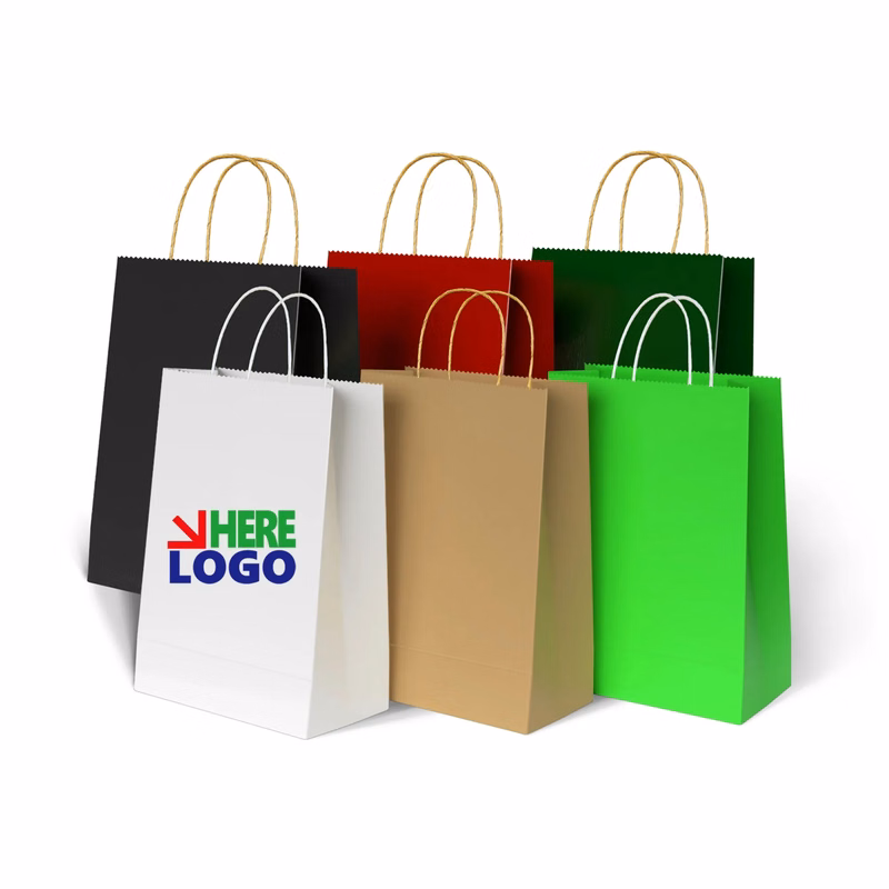 Full Color Printing Kraft Bags With Handles