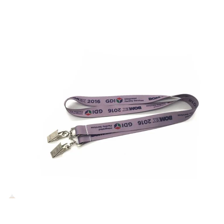 5/8" Silkscreen Double Bulldog Clip Lanyard 1