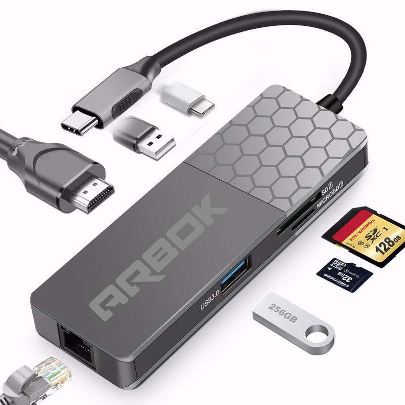 7-in-1 USB Type-C Hub – 4K HDMI, 2 USB 3.0, SD/MicroSD, USB-C PD 87W & Gigabit Ethernet