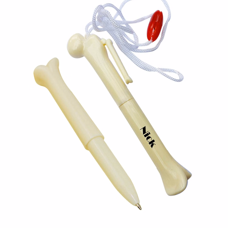 Bone Ballpoint Pen Creative Quirky with Lanyard for Students