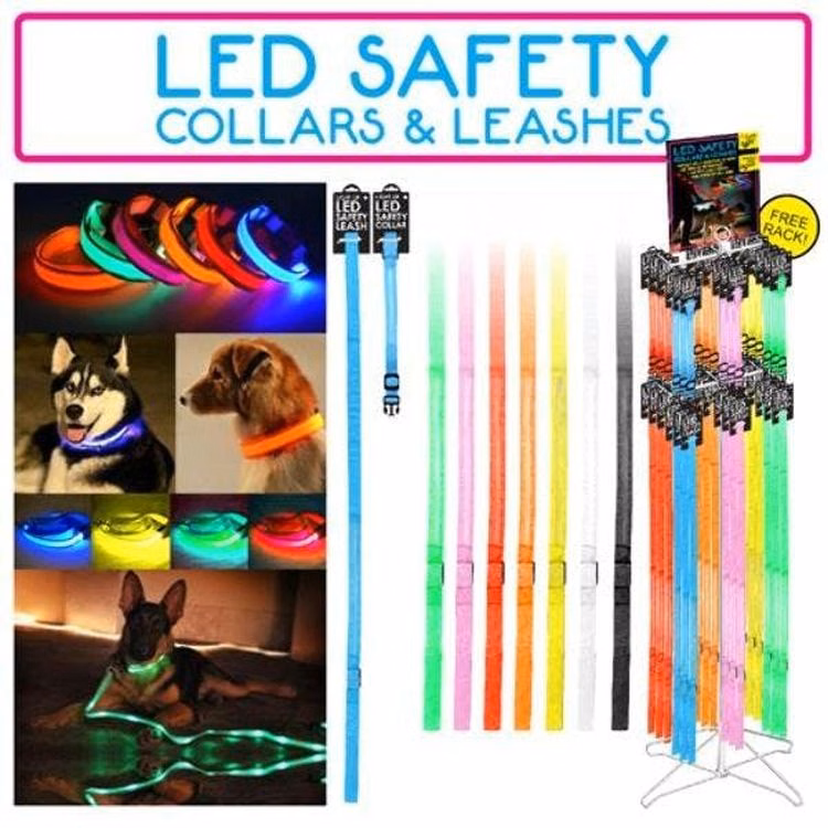 LED Safety Collars and Leashes - Small-XL