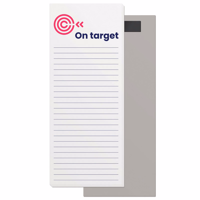 50 Page Magnetic Note-Pads with 2 Custom Colour Imprint (3.375"x8.5")