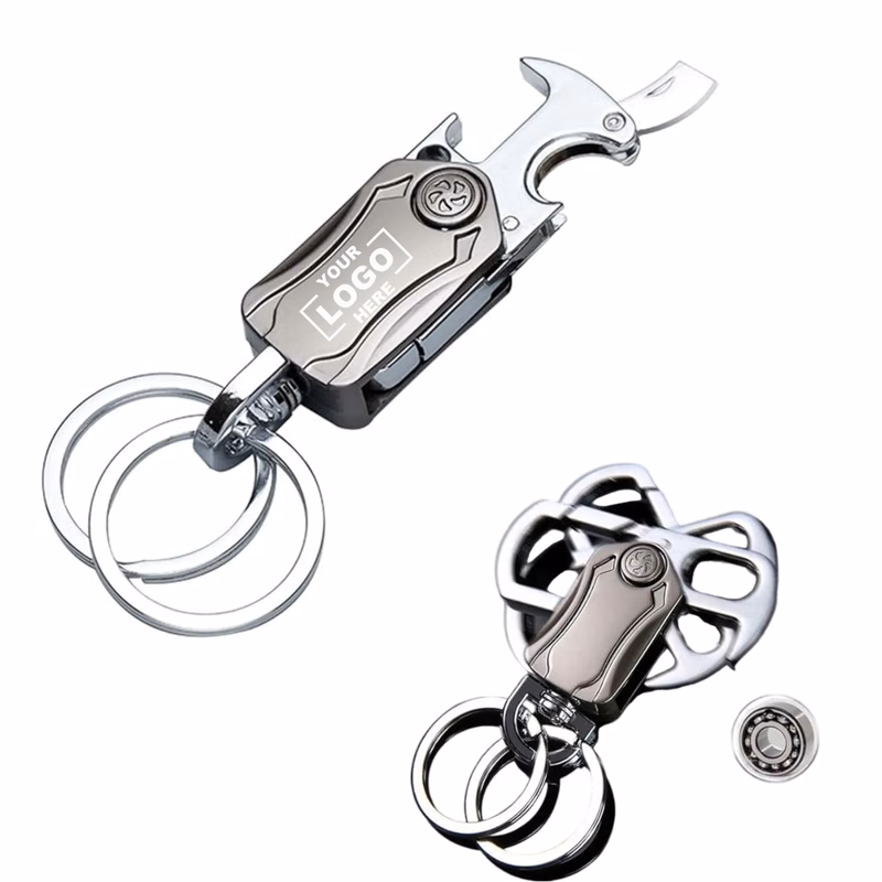 Multi Functional Rotating Corkscrew Knife Keychain