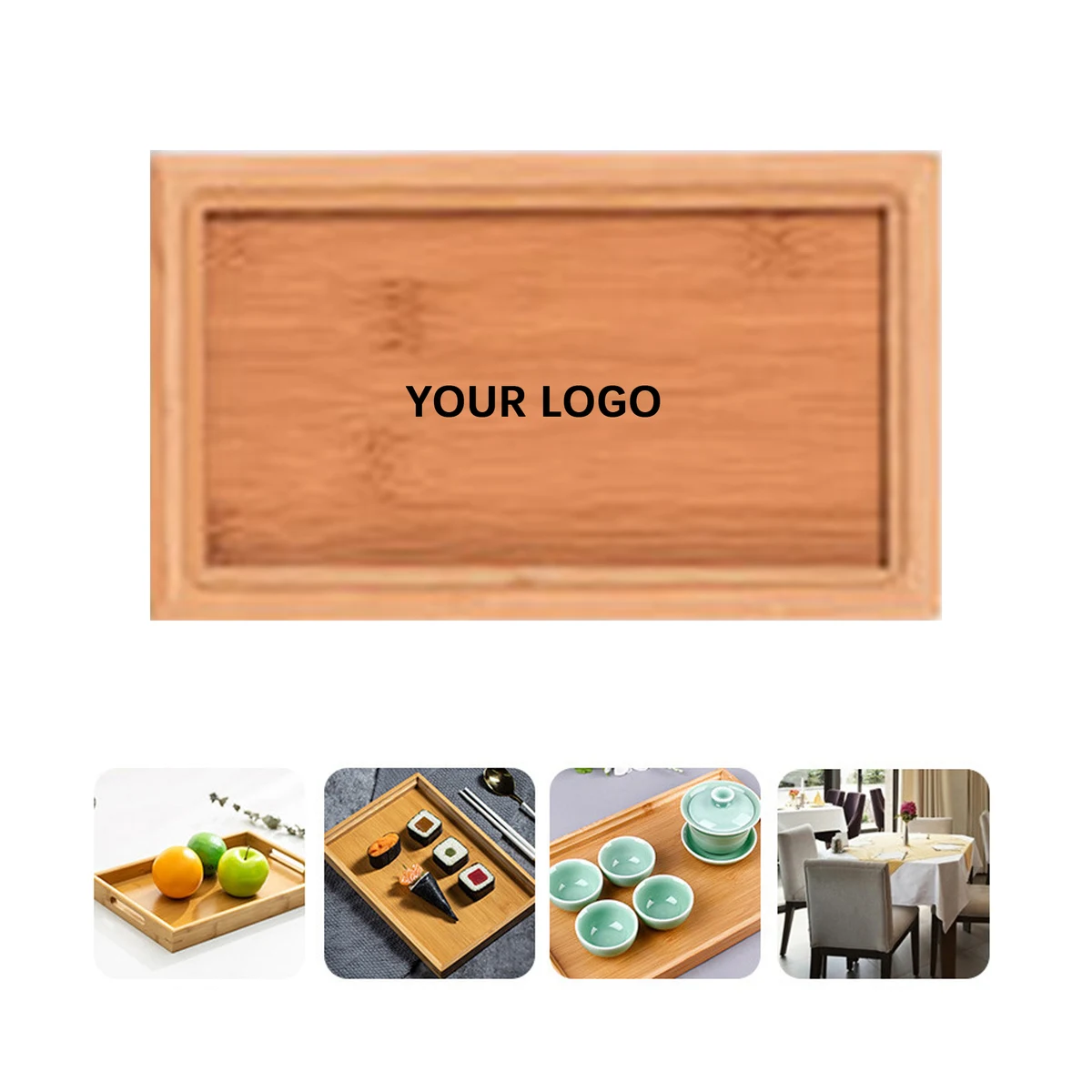 Natural Wood Serving Board With Hand Ring 8.7" x 5" x 0.9" 1