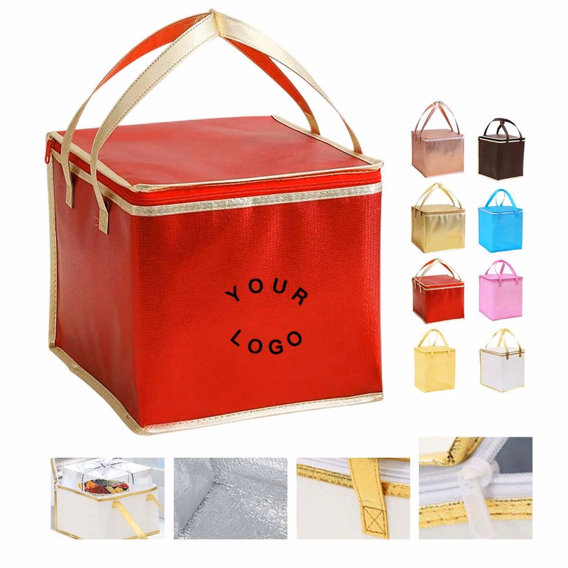 Insulated Square Tote Bag for Meals and Snacks
