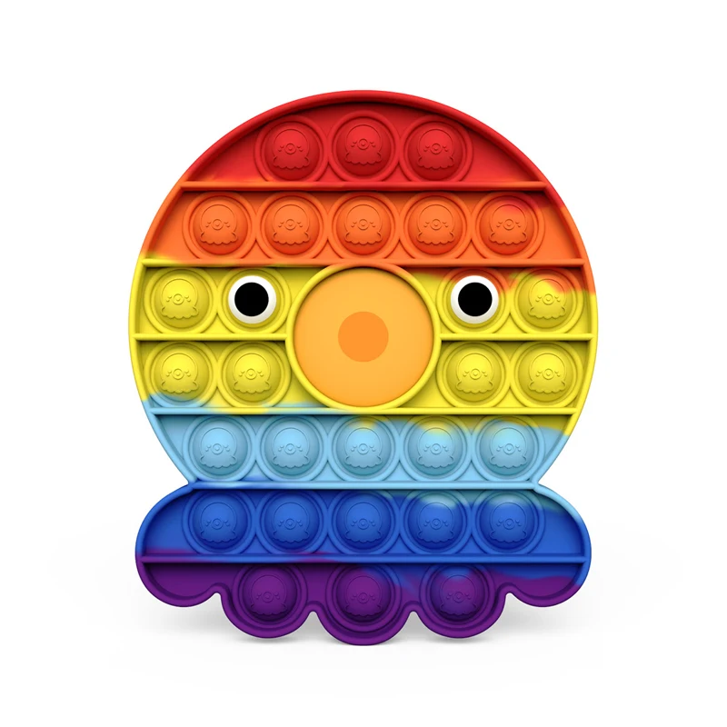 Rainbow Octopus Push it Sensory Fidget Stress Reliever Toys 1